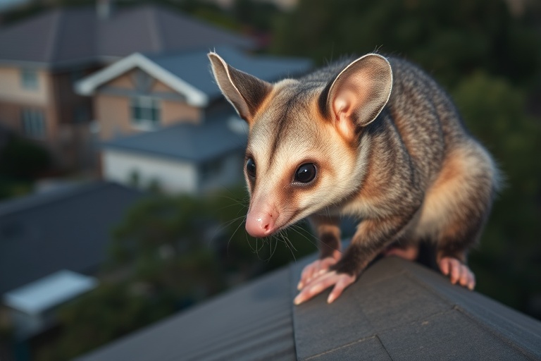 Possum in Deer Park residential area